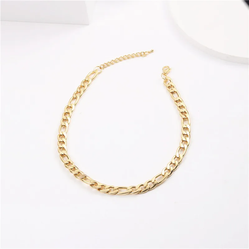 

Stainless Steel Jewelry 18K Gold Widen Exaggerated Street Fashion Chain Necklace