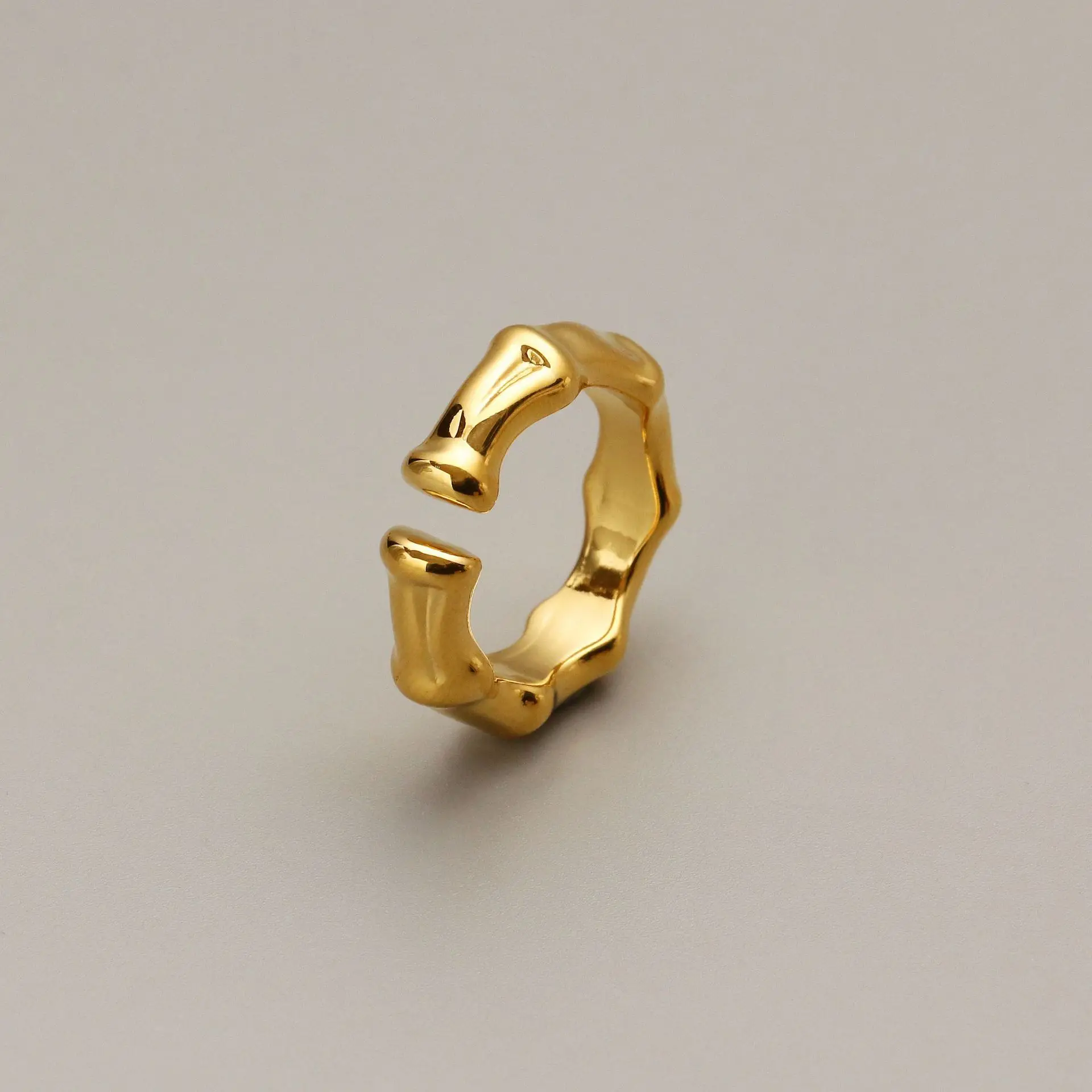 

Korea Fashion Gold Ring Creative Bamboo Open Ring For Women 2021, Like picture