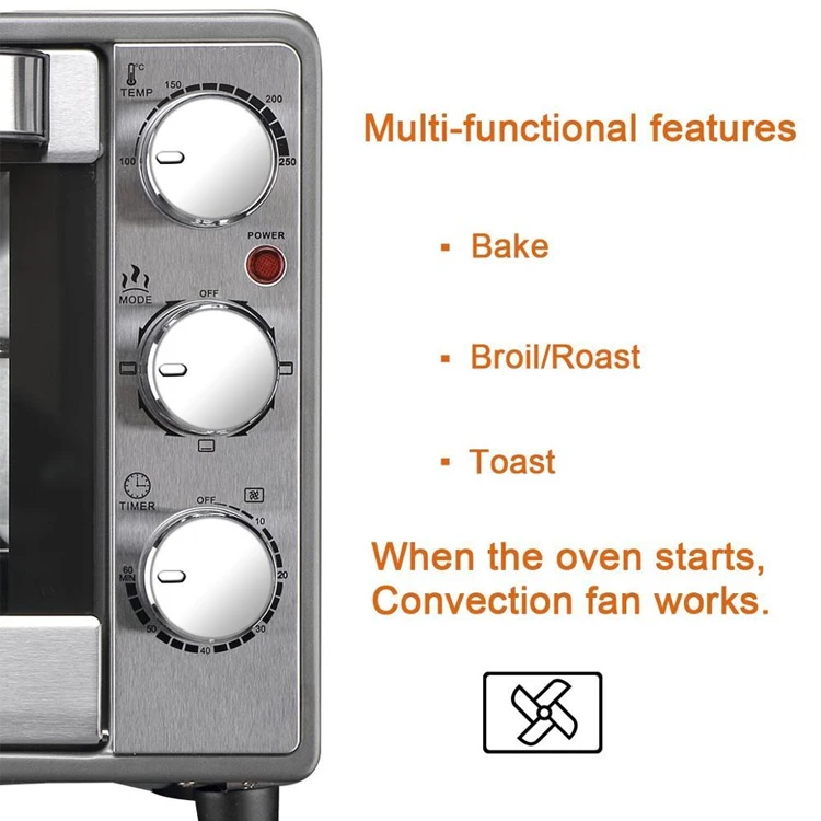 Fits 6slice Bread 12inch Pizza Countertop Toaster Oven With