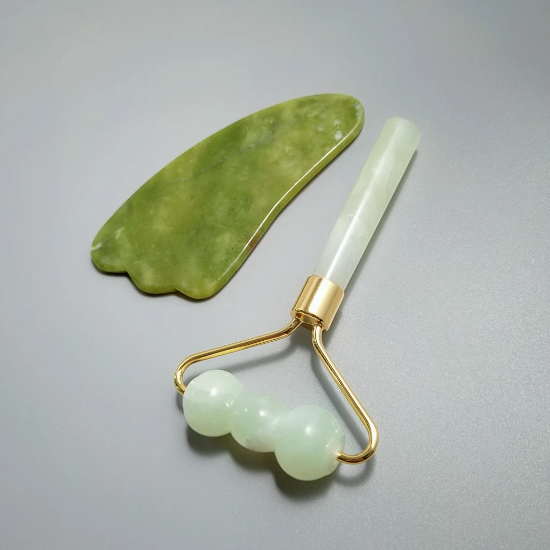 

Best price Xiuyan jade roller claw shape gua sha board beauty skin massage tool for facial and eye with gift box