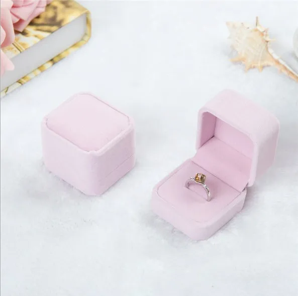 

Luxury Velvet Jewelry box ring Box for engagement and anniversary, Customized color