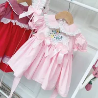 

2020 baby dress for girls dresses vintage spanish pink summer ruffles lolita wholesale children clothes ready made