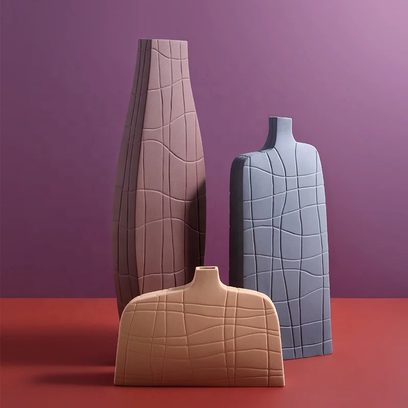 

Fashion home decoration irregular ceramic vase solid color vase european style vase