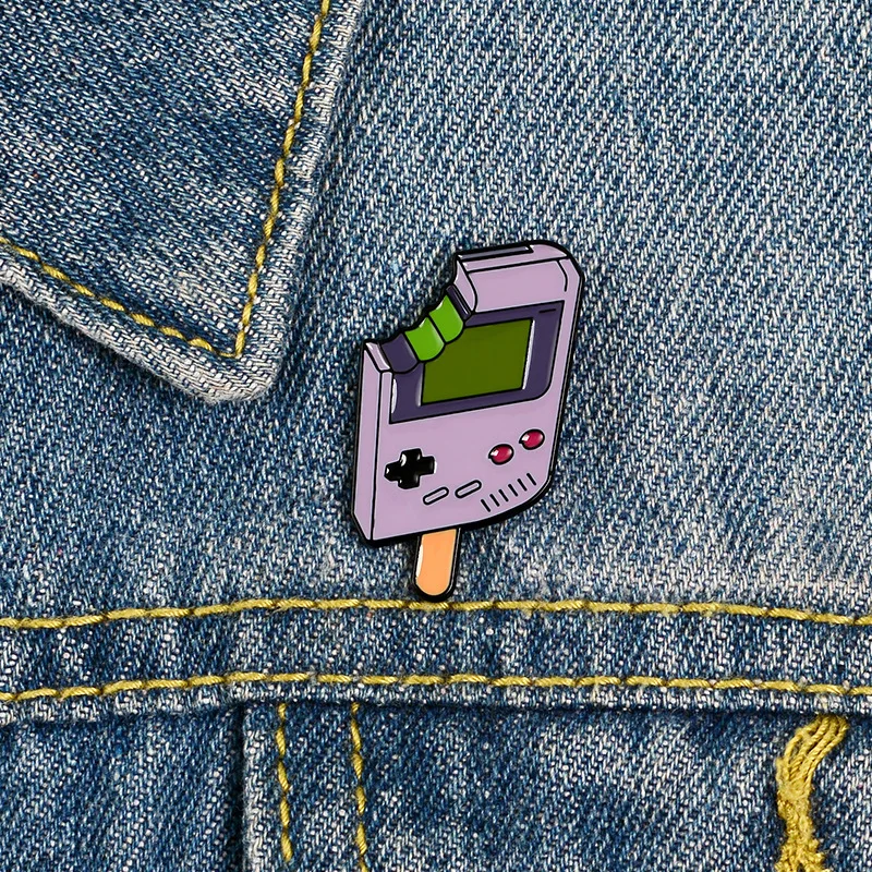 

Cute Ice Cream Game Consoles Enamel Pin Brooch for Decoration, As picture