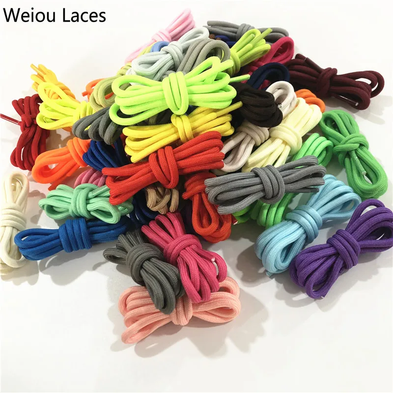 

Weiou 0.5cm Round Sports 120cm Polyester Thick Hiking Bootlaces Clothing Rope Outdoor Climbing magnetic Shoe Laces For Boots, 46 colors +, support custom pantone colors