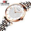 TEVISE T09 Women Luxury Diamond Fashion Quartz Watches Stainless Steel Casual Elegant Bracelet Watches