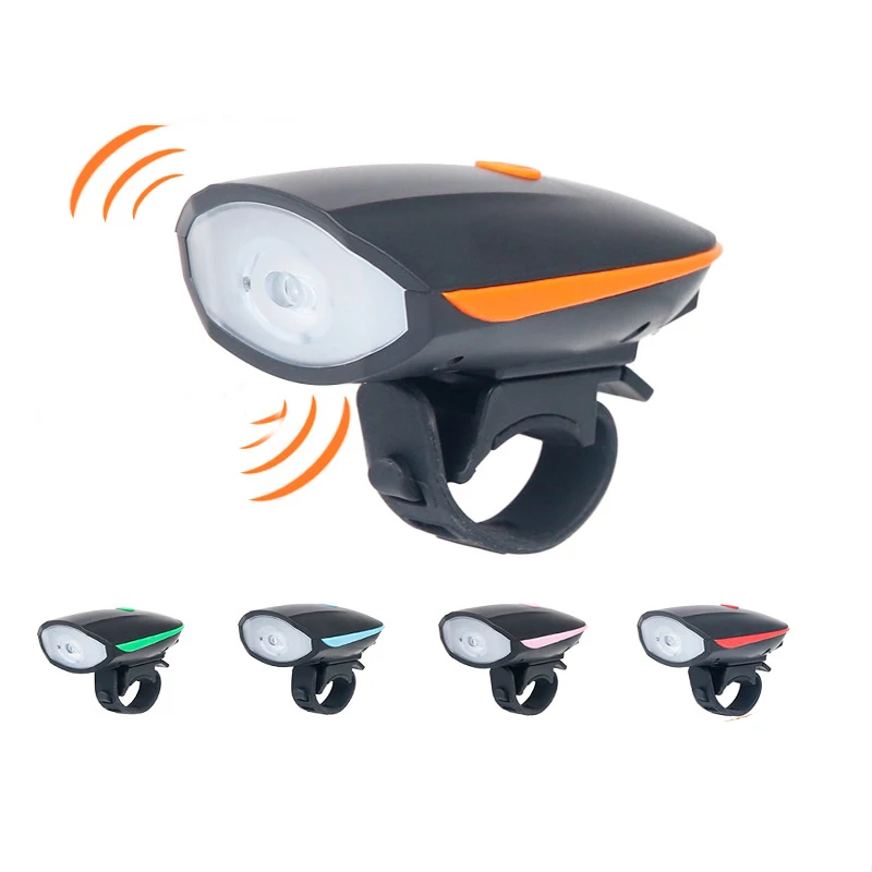 

RTS Loud Speaker Bell Light USB LED Rechargeable Bicycle Headlight Bicycle Accessories, Black