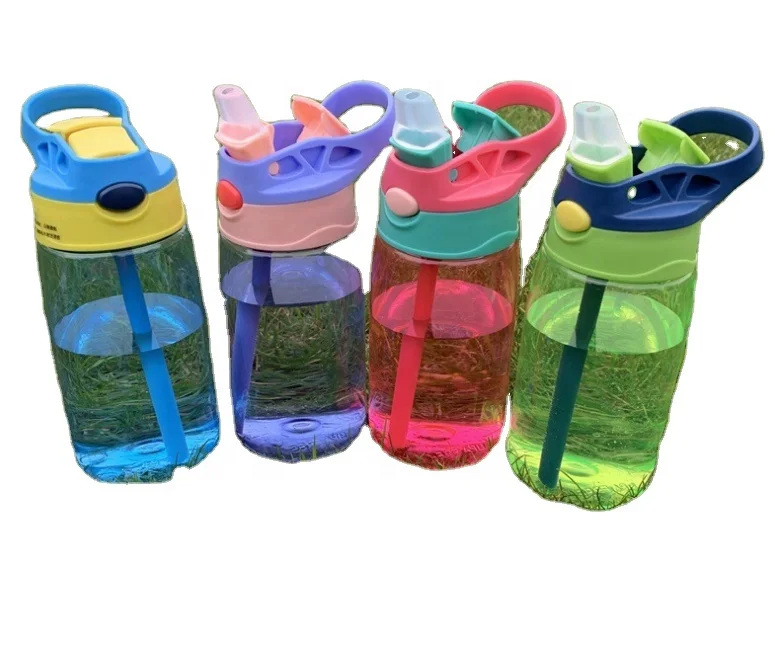 

QY Children's water cup cartoon cute straw hat duckbill will not leak, portable and drop resistant, suitable for kindergarten, Candy colors