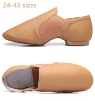 

Danyiballet Adult Dancing Soft Leather Tan Elastic Jazz EVA Ballet Teacher Dance Shoes