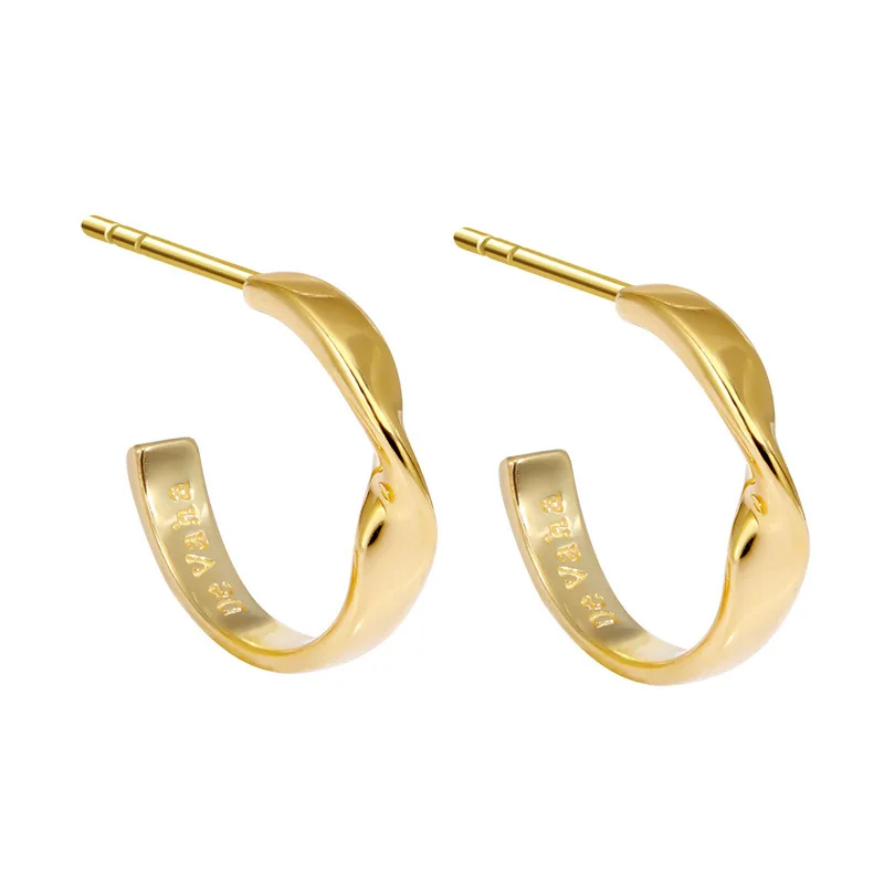 

s925 silver earrings gold color stud real silver earrings wholesale