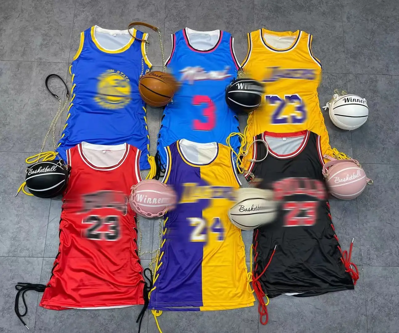 

New Design Lace Up Basketball Team Uniform Custom Fashion Sports Style Basketball Jersey Dress For Women, Multi color