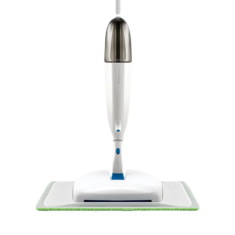 

BOOMOJY ready to ship 3 in 1 water spray flat mop with sweeper, White and blue, available for oem color.