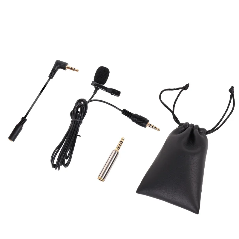 Q17 Clip-on Lapel lavalier Mic Wired 1.5m Portable 3.5mm Mini Microphone Condenser for Phone Laptop