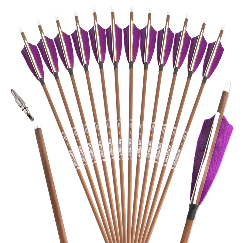 

Wholesale Archery Pure Carbon Arrow 340/400/500/600 Spine Turkey Feather Wood Grain Pure Carbon Arrows