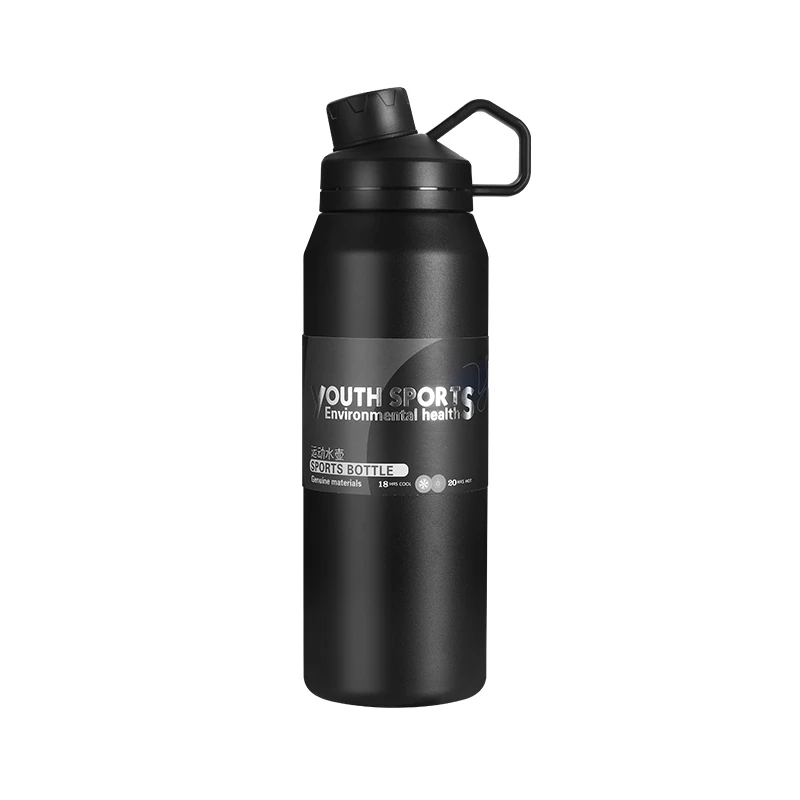 

LUCKYS 30oz Hot and Cold Custom Logo Black Matte Sublimation Stainless Steel Water Bottle with Tea Filter, Black, orange, green, customized