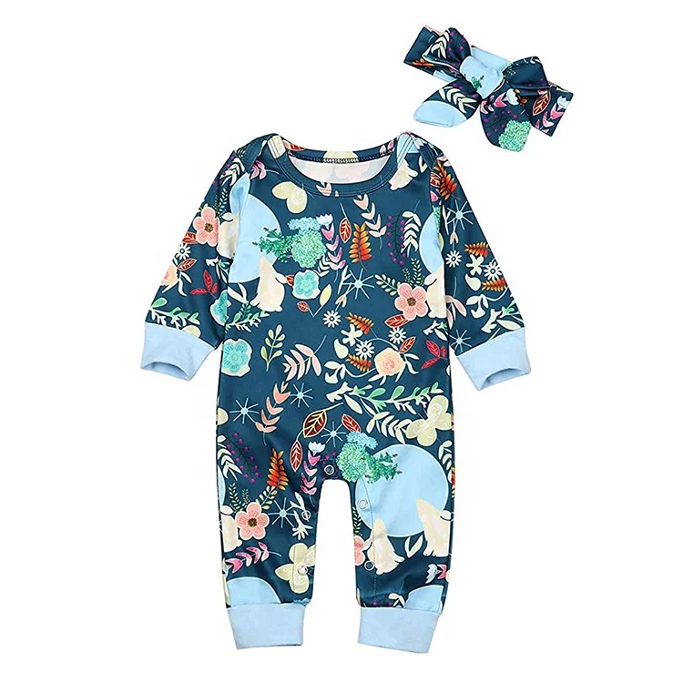 

Newborn baby soft cotton Jumpsuit Infant Floral Outfits Long Sleeve baby girl rompers