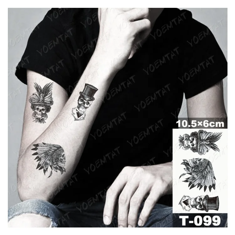 

Hot Sale Skeleton Man Arm Tatoo Water Transfer Temporary Tattoo Sticker, Cmyk