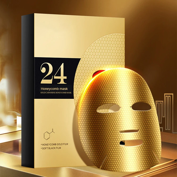 

beauty spa sheet rubber label organic hydrojelly 24K Gold face sheet mask for skin care