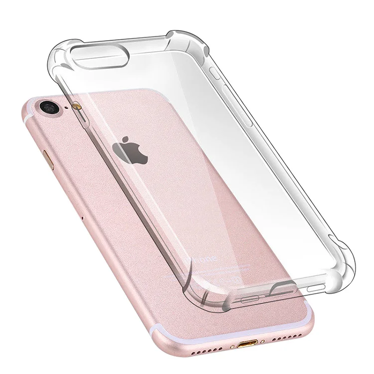 

for iphone 7/8 case waterproof TPU Transparent silicone soft shell four corners airbag shockproof Phone Back Cover Protect shell