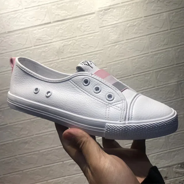 

2020 spring women's shoes women's fashion Baise sports shoes walking shoes Korean Pu casual flat bottomed women's wear, Custom