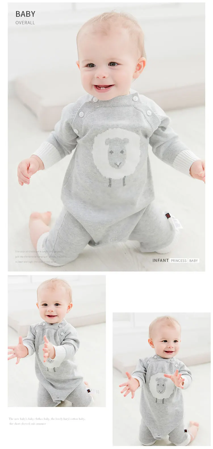 Winter Baby Clothing Infant Sweater Cotton Knitted Baby Jumpsuit Newborn Rompers