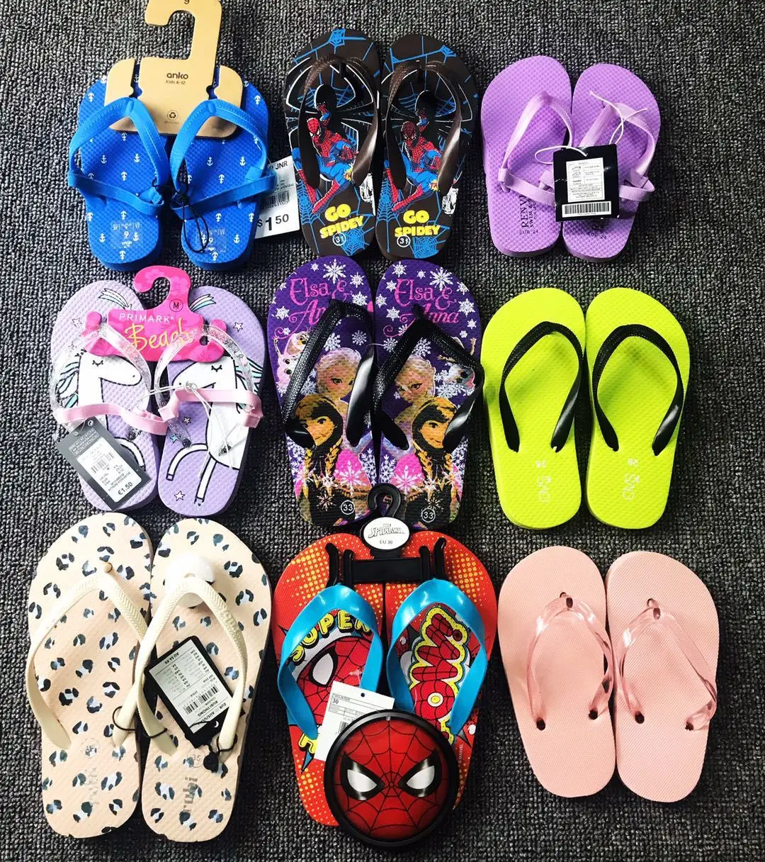

Mixed Designs Children Flip Flops Slippers Kids Stock Shoes, Mix color