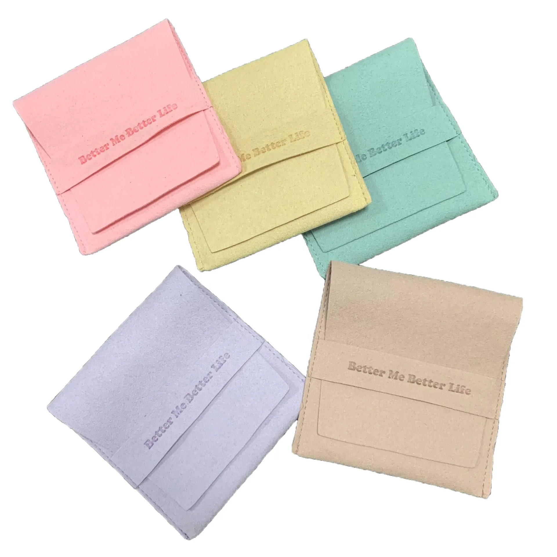 

Eco friendly Custom Printed reusable flap Bags For Pink Jewelry Perfume Jewelry Package Velvet Pouch, White or customized color