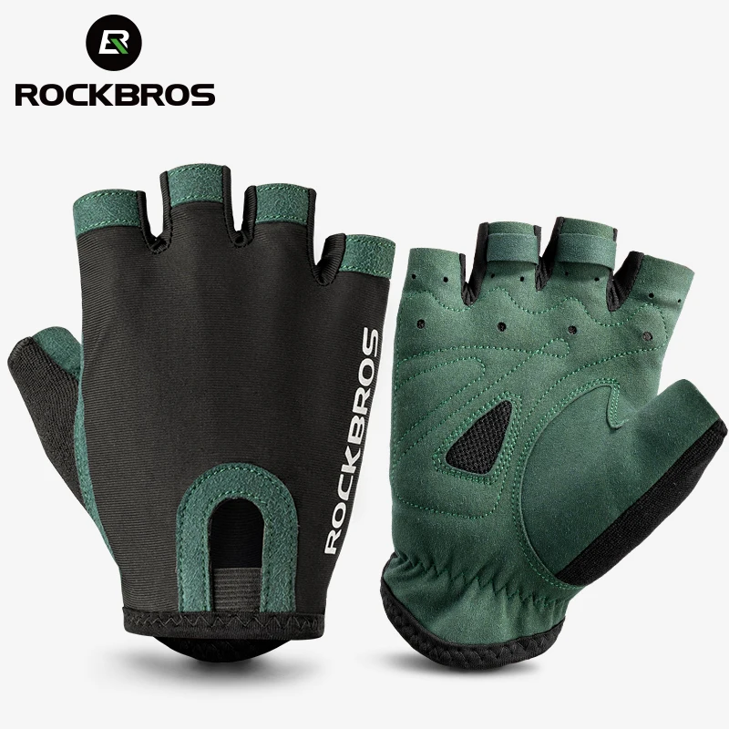 

ROCKBROS Racing Gloves Half Finger Breathable Outdoor Cycling Sports Bike Gloves, As picture