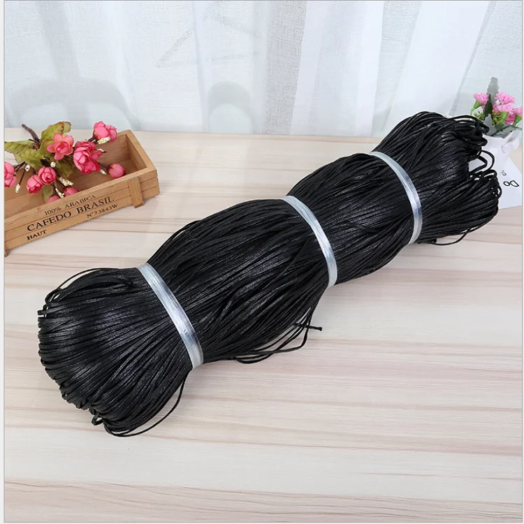 

wholesale YRL02 Black 1mm waxed cotton rope round waxed cord string