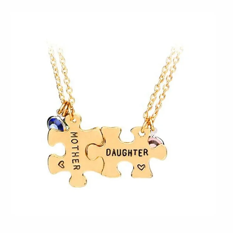 

New Fashion Gold Mother and Daughter Pendant Charm Jewelry Women Gift for Mother's Day Necklace with Chain