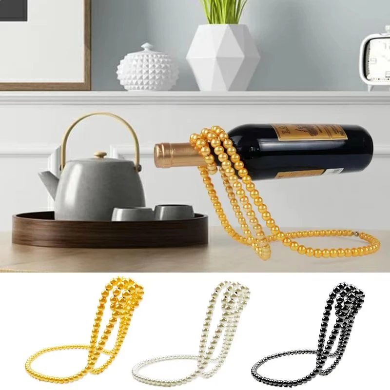 Sturdy and Durable Pearls Wine Holder Contemporary Floating Wine Shelf Display Stand Rack for Wine Bars and Restaurant