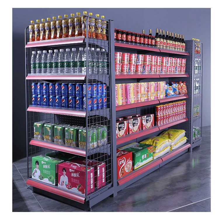 Back Panel Retail Gondola Shelving Shop Shelves Etagere Supermarket Shelf Gondola Display Rack Shef