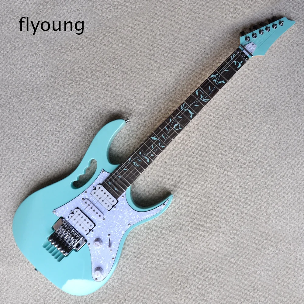 

Flyoung Green Electric Guitar Floyd Rose Bridge Chrome Hardware Rosewood Fretboard Custom Made