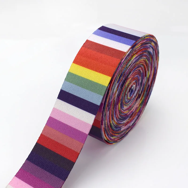 

Meetee RD156 Polyester Printed Stripe Webbings Tapes Bag Strap Belt Ribbons for DIY Bias Binding Sewing Accessories