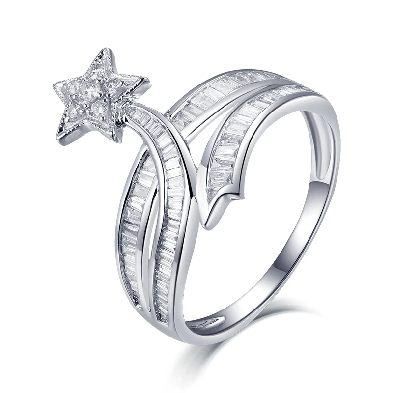 

Tonglin Simple Fashion Designs Wedding Rings Real Gold Jewelry 14K 18K Pure Gold Diamond Engagement Ring