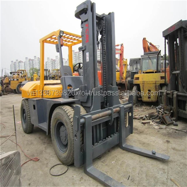 Used Komatsu 10 Ton Forklift Isuzu Engine Tcm Fd100 Forklift Japanese