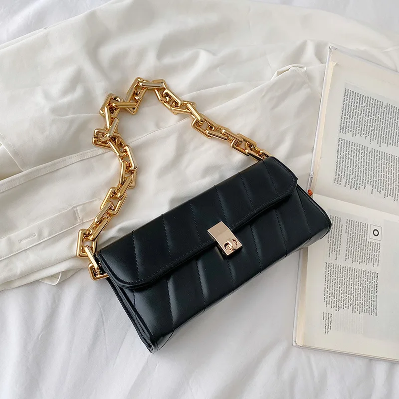 

2021 Hot Sale Ladies Bags Embroidered Leather Shoulder Crossbody Big Chain Women Purses And Handbags, 4 colors