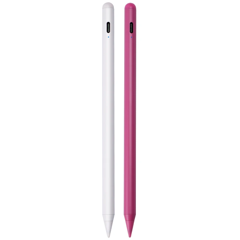 

High sensitive POM fine point tip pencil drawing tablet active capacitive stylus pen for ipad, White/pink
