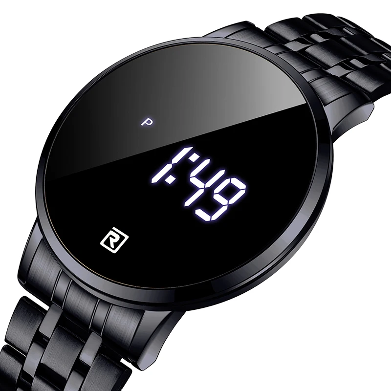 

Reward Hot sales Slim men touch screen led digital watch wholesale price fashion casual stainless steel band uhren herren