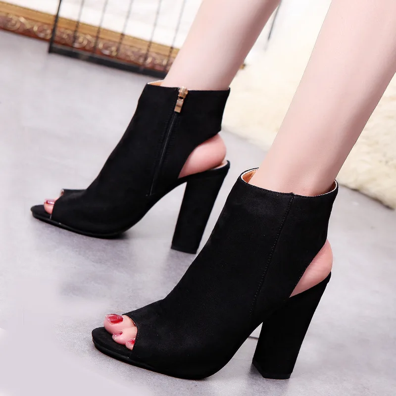 

Women Ankle Boots Sexy Peep Toe Chunky Heel Heels Casual Party Platform Pumps Gladiator Sandals Bootie Shoes Woman