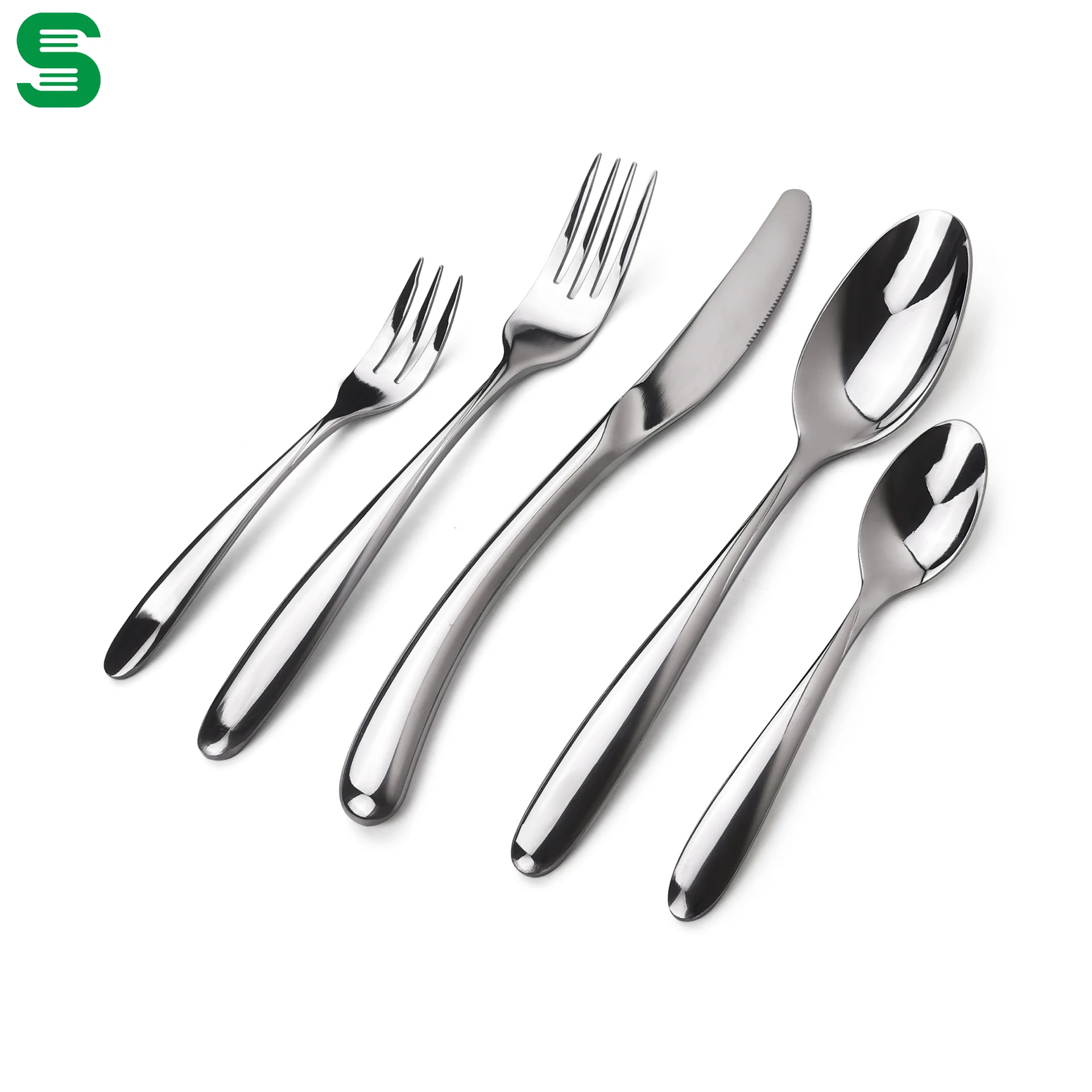 

Cutlery Bulk Flatware Eco Friendly Safe Chinese Restaurant Supply Silverware Dinnerware Sets Stainless Steel Round Shape