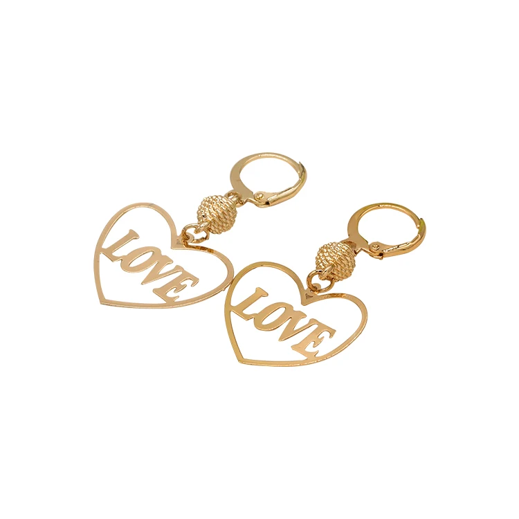 

Hot Selling Fashion Love Earring Jewelry 2020 Heart Designs Women Unique Earrings, Gold