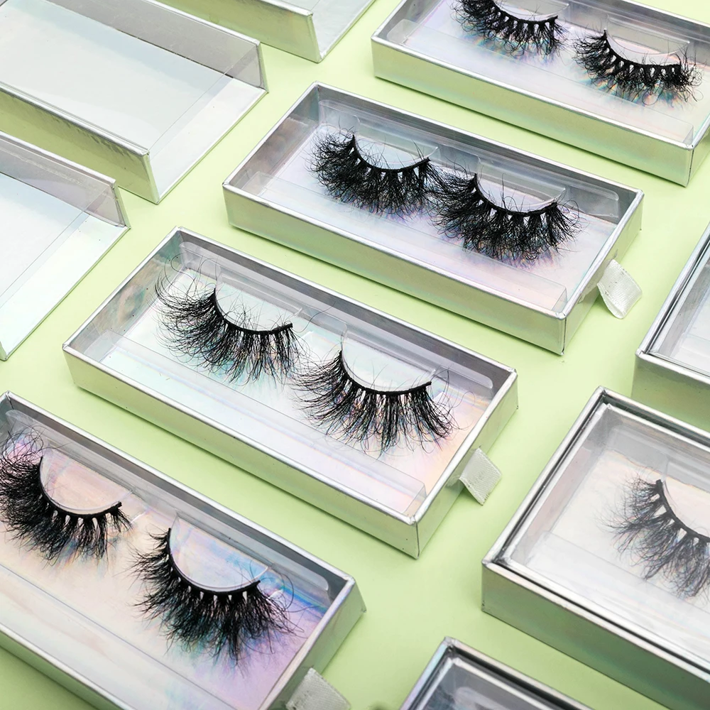 

25mm messy 3D Mink fluffy wholesale Lashes with case vendor Handicraft full strip eyelash vendor customized boxes