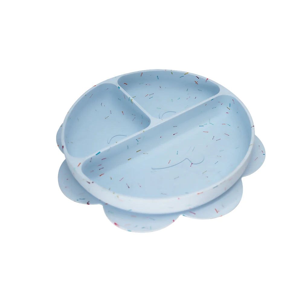 

2021Sustainable And Stocked New Colors Silicone Plate For Baby Food Silicone Dinner Plate, Multi color
