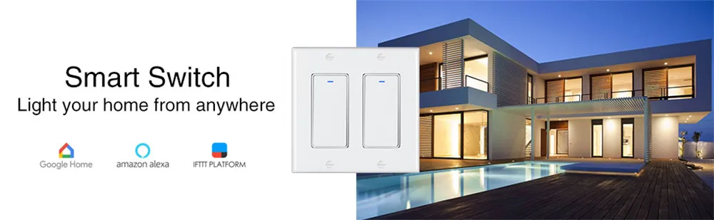 Zigbee Button Switch 2GANG Zigbee Switch/Smart Wireless Light Switch Compatible with Alexa/Google Home/IFTTT - ANKUX.COM
