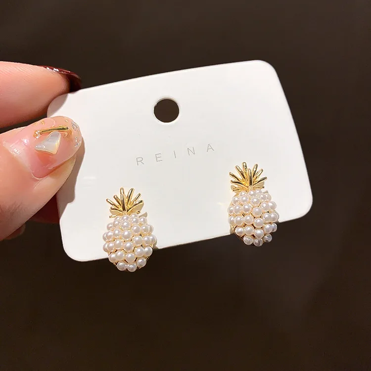 

pearl stud pineapple earring jewelry