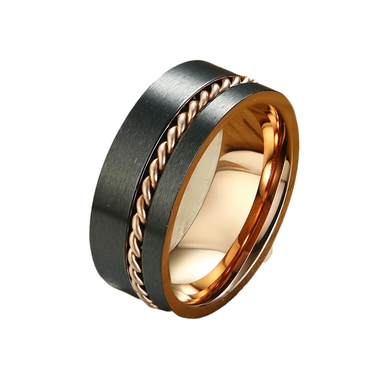 High Quality 18K Fashion Plated Jewelry stainless Steel Ring for men