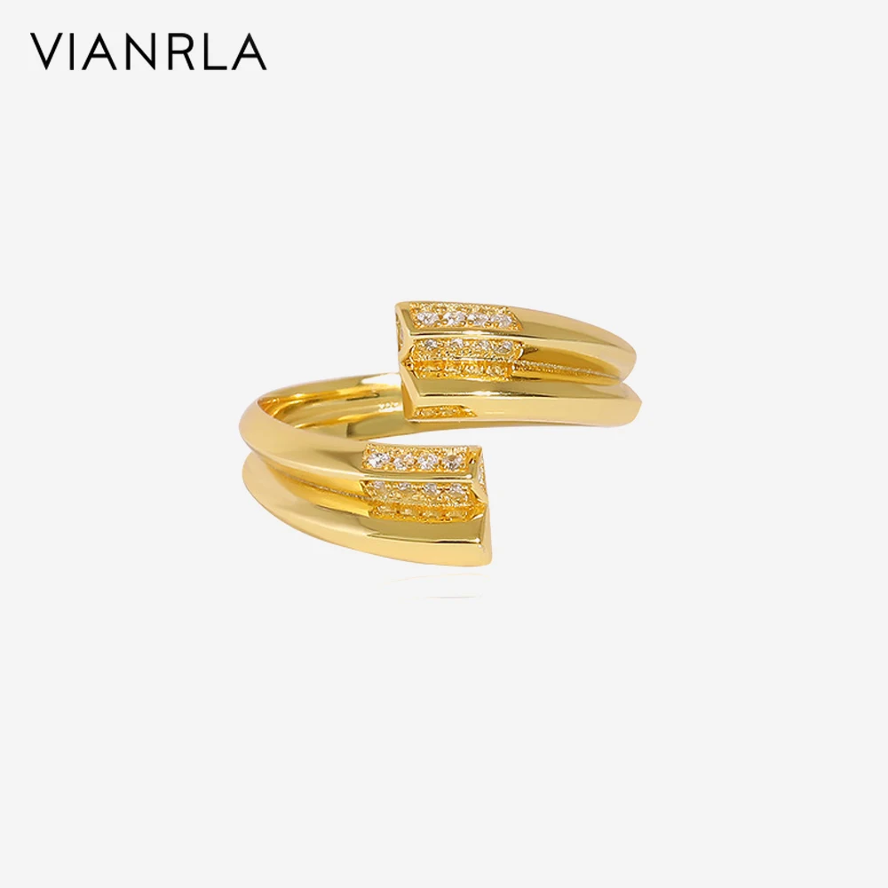 

VIANRLA 925 Sterling Silver Ring Zirconia Embrace Ring Minimalist Style Nickle Free Laser Logo Support Drop Shipping Gifts