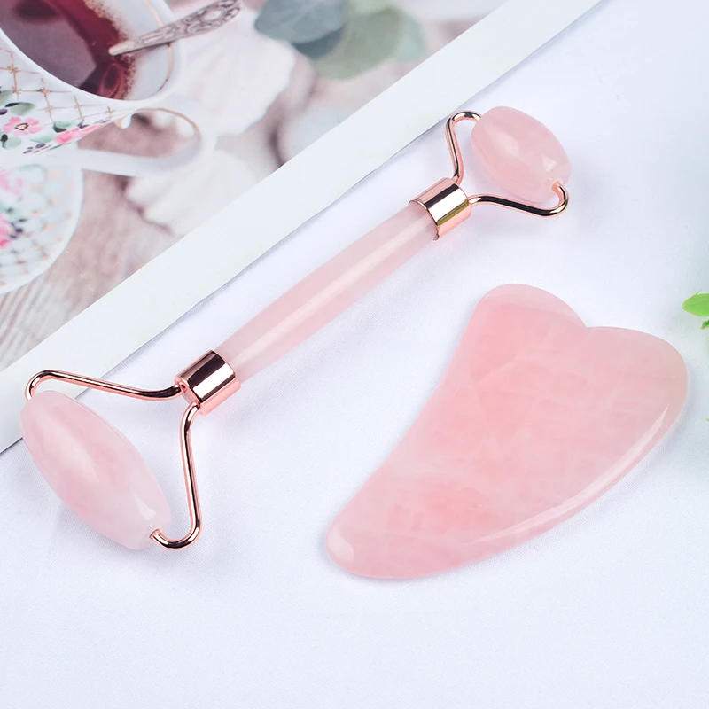 

2019 Amazon Hot Sale best seller high quality natural Rose quartz Gua Sha Jade Board body massage Tools for health care, Green