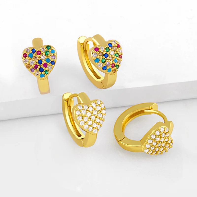 

HongTong Fashion Love Zircon Personality Peach Peart Diamond Earrings Fashion Earrings Trend 2020, Picture